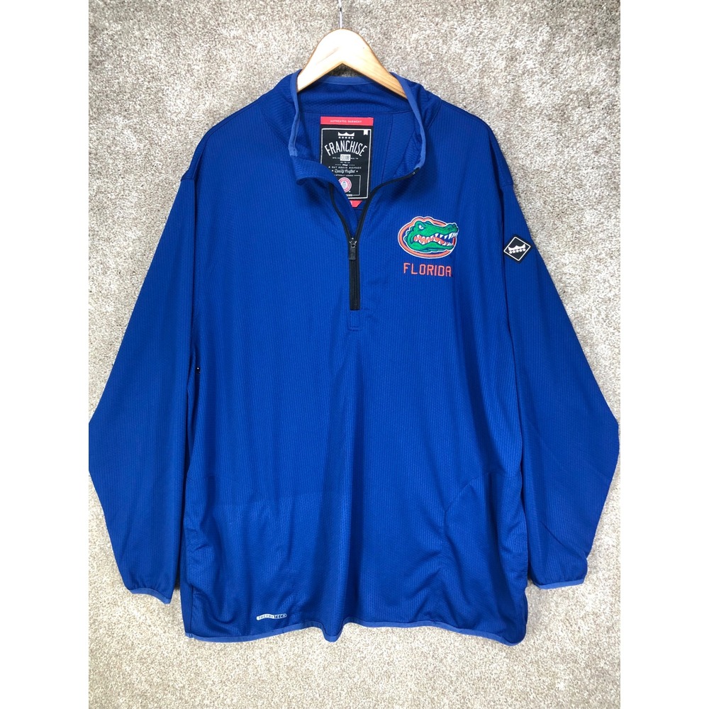 Franchise Club Florida Gators Quarter Zip Pullover Mens XXL Blue Athletic Jacket